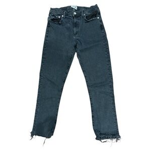 Agolde Toni Mid-Rise Charcoal Distressed Jeans 28